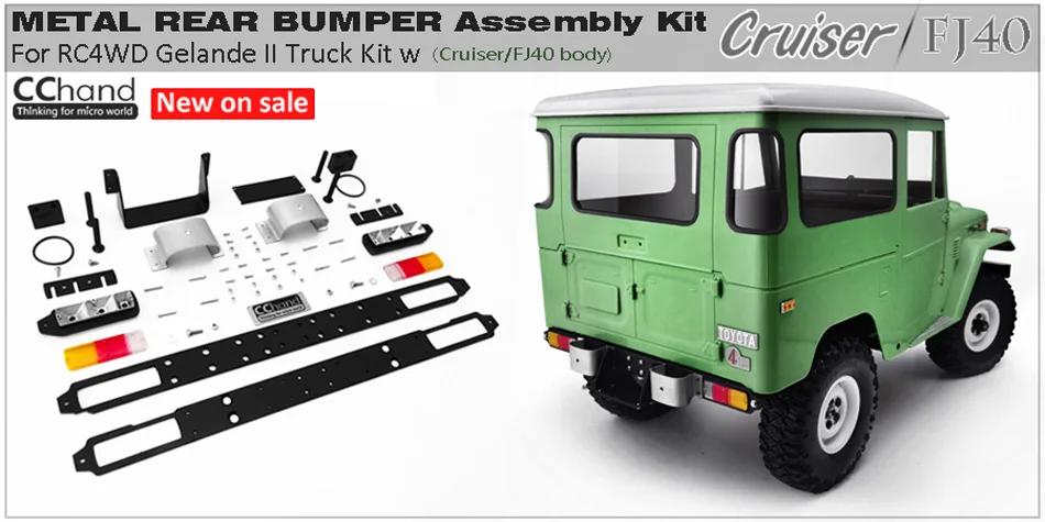 

Late Metal Back Bumper RC car toy for CChand RC4WD 1/10 Gelande II Cruiser/FJ40