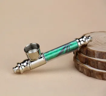 

Free Shipping! 10pcs/lot Metal Pipe Jamaica Rasta Tobacco Smoking Pipes