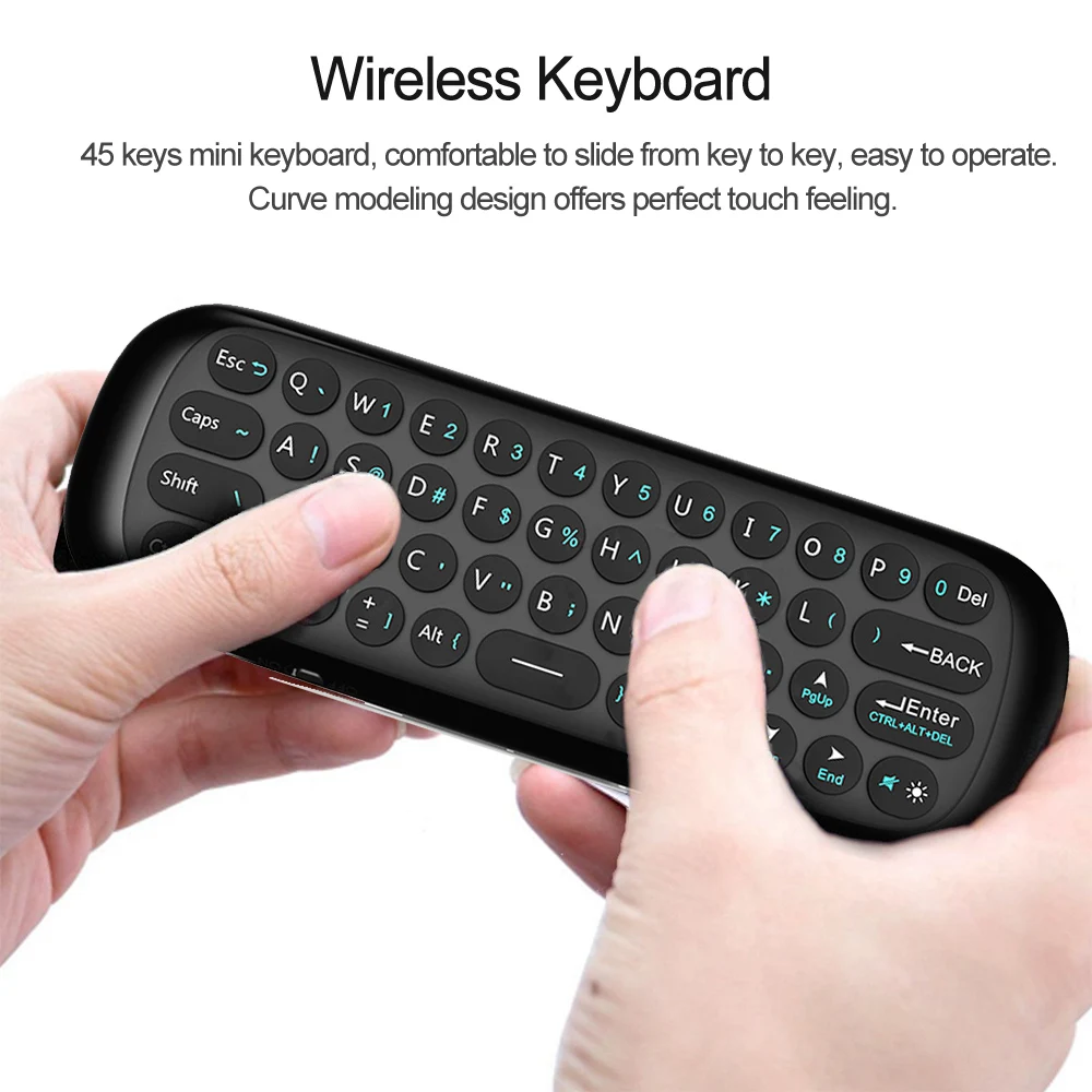 W1 2.4G Air Mouse Wireless Keyboard 6-Axis Motion Sense IR Learning Remote Control USB Receiver for Android Smart TV SET UP BOX