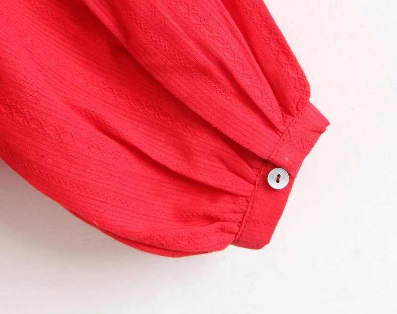 Женский известный бренд, женские милые сексуальные кружевные топы, блуза с длинным рукавом, Пляжная блузка, красная, желтая