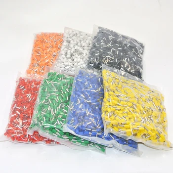 

1000pcs/pack E2510 Cord End Pre-insulated Terminals Wire Bootlace Ferrules For 14 AWG, 2.5mm2 10mm Pin Pure Copper