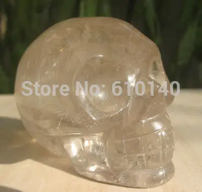 

285 G Carved SMOKY quartz Crystal Stone skull reiki healing