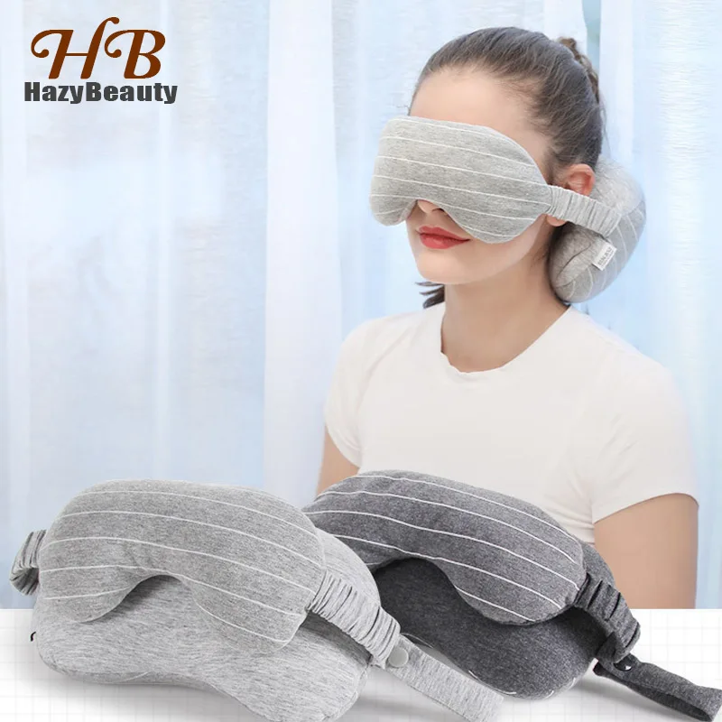 

Multifunctional Eye Pillow Travel Pillow Neck Support for Airplane Portable Car Air Flight Pillow Soft Nap Cushion with Eye Mask