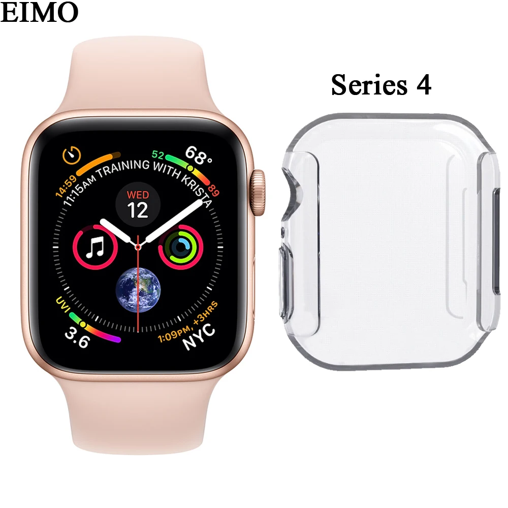 

EIMO Protector Cover For apple watch band Case 44mm 40mm 42mm/38mm iwatch series 4 3 2 1 silicone Ultra-thin Clear frame shell
