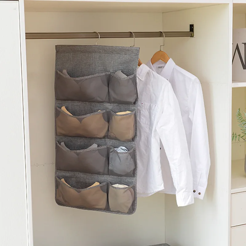 Underwear Bra Knickers Hanging Storage Bag For Wardrobe Quality 44.5*83cm 18 Grids Hanging Organizer 4 Colors Closet Organizer