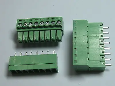12 pcs Screw Terminal Block Connector 3.81mm 8 pin/way Green Pluggable Type | Обустройство дома