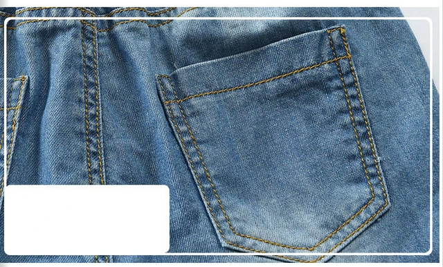New Summer Children Denim Shorts Fashion Washed Blue Jeans Big Boys Short Pants Kids Teenagers Causal Blue Color trousers BC067 3