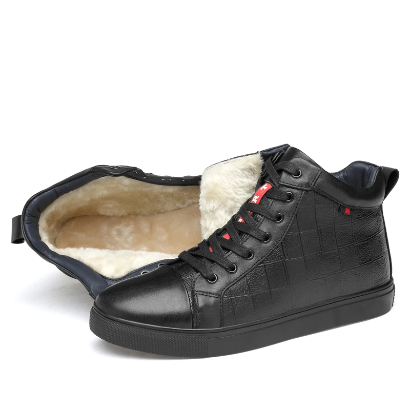 

Mens Snow Boot Autumn Winter Male Combat Ankle Boots Steel Toe Fashion Lace Up Black Man Casual Special Footwear Plus Size