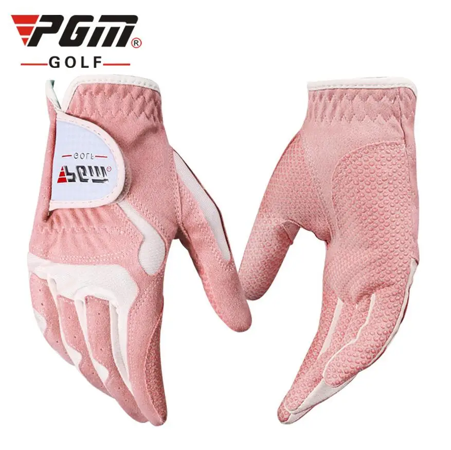 2 пара/лот PGM из микрофибры ПУ противоскользящие эластичные женские перчатки для гольфа мягкие дышащие износостойкие спортивные перчатки для гольфа - Цвет: Красный