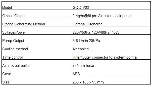 Промышленный генератор озона очистка воды очиститель 2g-4g/hr GQO-V03