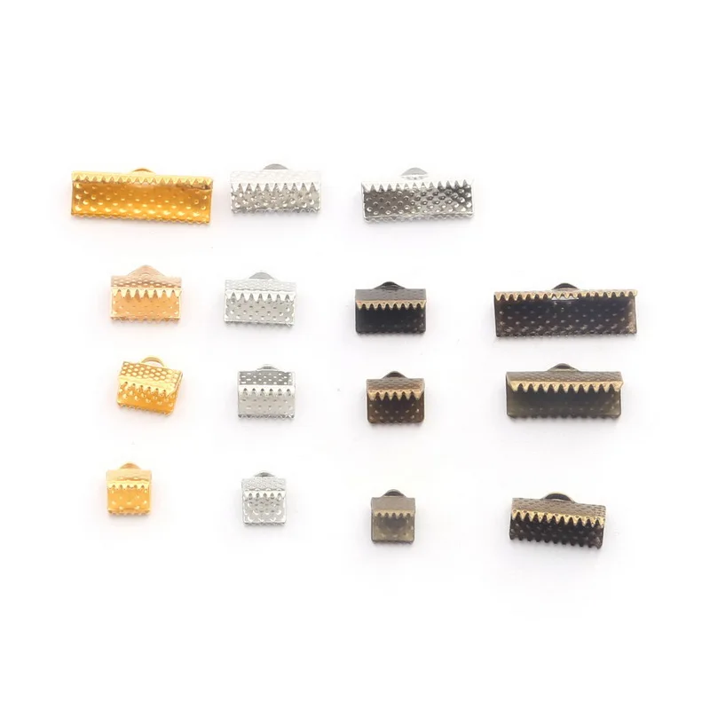 

Hot Sale 8*9mm 100pcs metal DIY Jewelry Findings Vintage Silver Textured End Caps Crimp Beads fit jewelry making