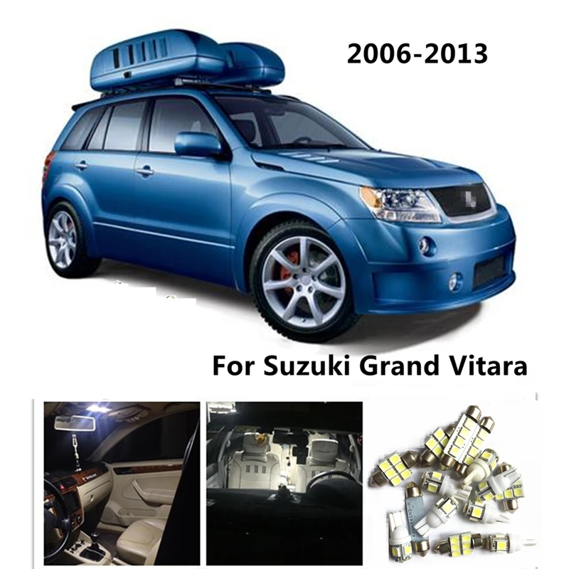 LOAUT 12 шт. белые Автомобильные светодиодные лампы комплект для салона Suzuki Grand Vitara