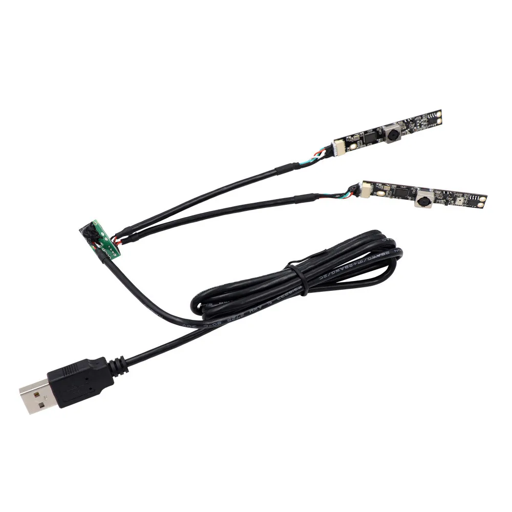

62mmx9mm Mini 5MP Auto Focus Stereo Webcam OV5640 UVC Plug Play Driverless Dual Lens USB Camera Module