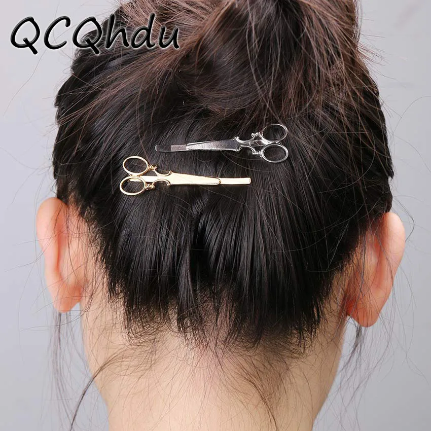 

1PC New Charm Sweet Gold Silver Scissors Shaped Hairpin Bridal Hair Accessories Wedding Hair Clips