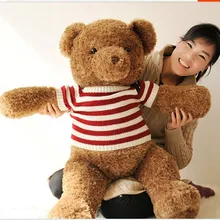 Чучело темно-коричневые мишки куклы 90 см свитер в полоску флаг ветер медведь плюшевые игрушки подарок w2734