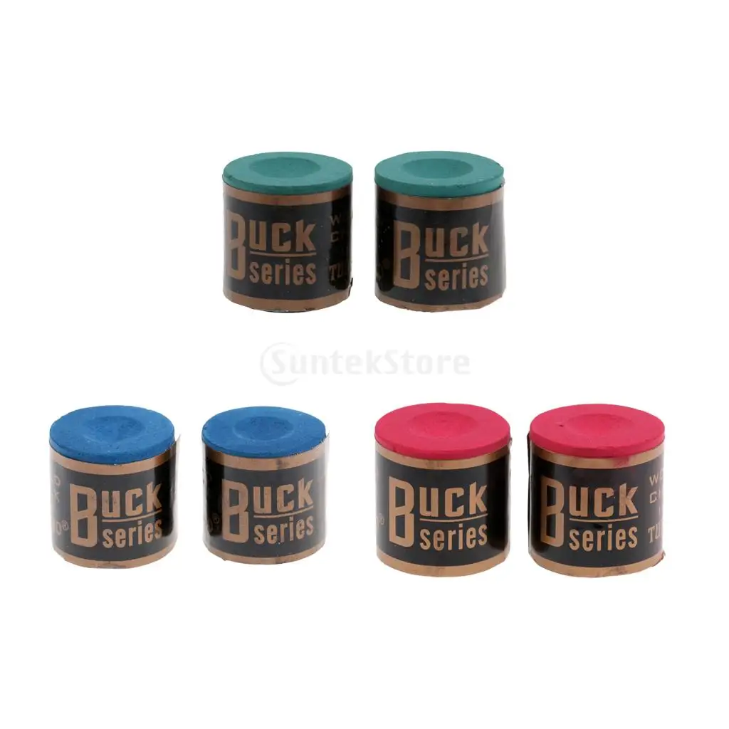 6 Blocks/Set Premium 3 Colors Snooker Pool Cue Stick Tip Billiard Chalk