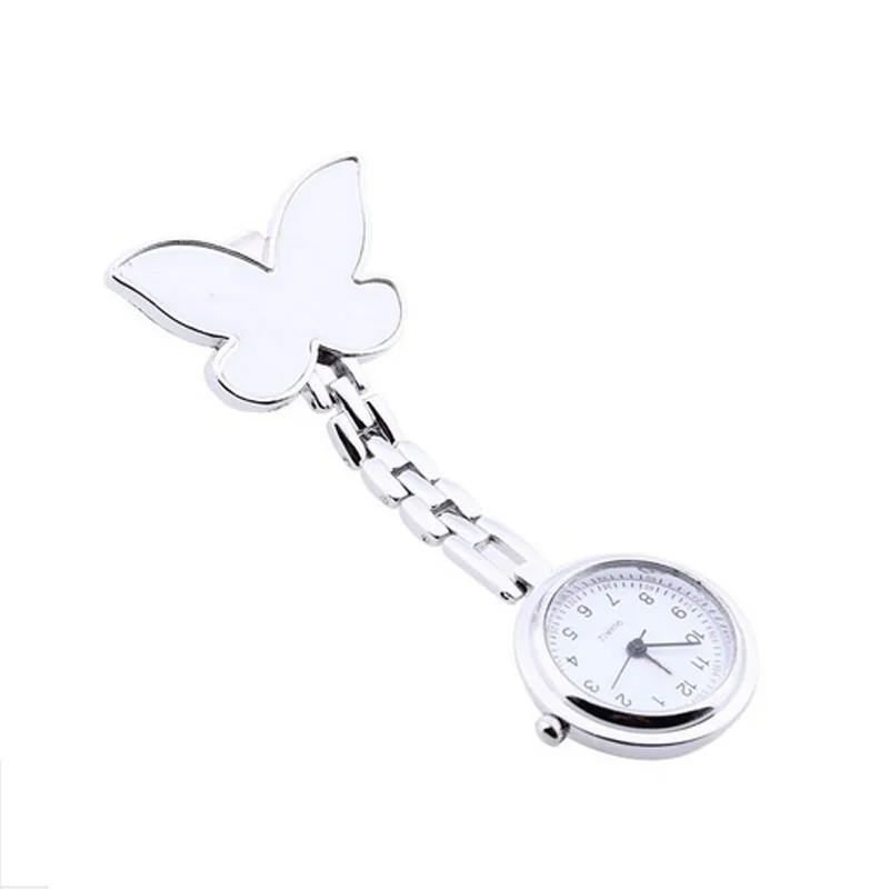 Amecor Мода бабочка медсестры клип-на Подвеска для броши Висячие кварцевые карманные часы montre femme