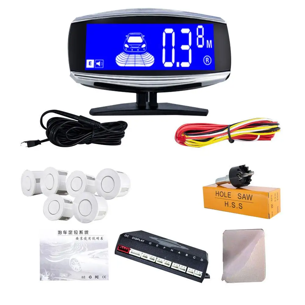 

LCD Dual Display 4/6/8 Parking Sensor Car Auto Vehicle Reversing Induction System Built-in Probe Learning Code