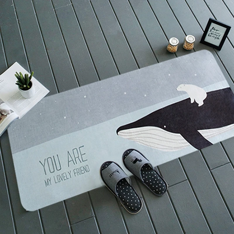 Cartoon Cute Whale Rectangle Carpets Nordic Style Carpets For Living Room Bedroom Home