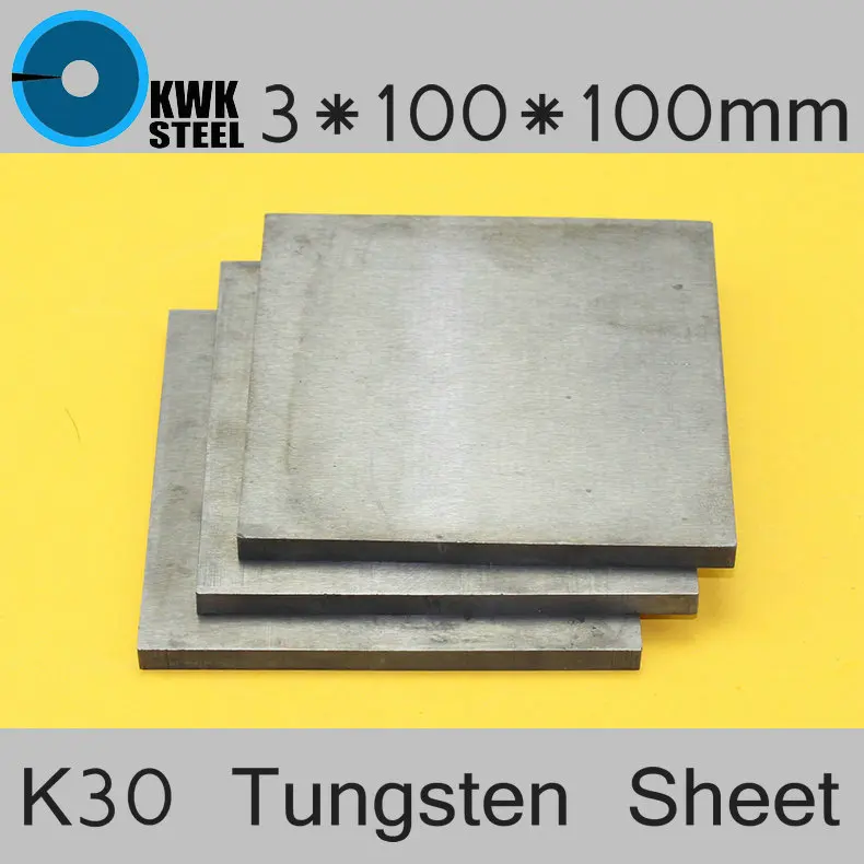 

3*100*100mm Tungsten Sheet Grade ISO K30 YG8 44A K1 VC1 H10F HX G3 THR W Tungsten Plate ISO Certificated Mould Stamping Material