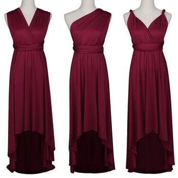 

Women Summer Multi Way Convertible Dress Sleeveless Irregular Pleated Maxi Long Dress for Wedding Bridesmaid Sexy Backless Dress