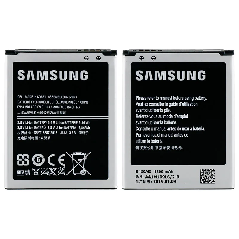 Оригинальный Батарея B150AE B150AC 1800 мА ч для samsung Galaxy Core i8260 i8262 TREND 3 G3502 G3508 G3509 SM G350E