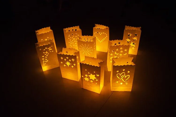 10 шт.! DIY Luminaria бумажный пакет свеча свет подсвечник День рождения Свадебная вечеринка украшения