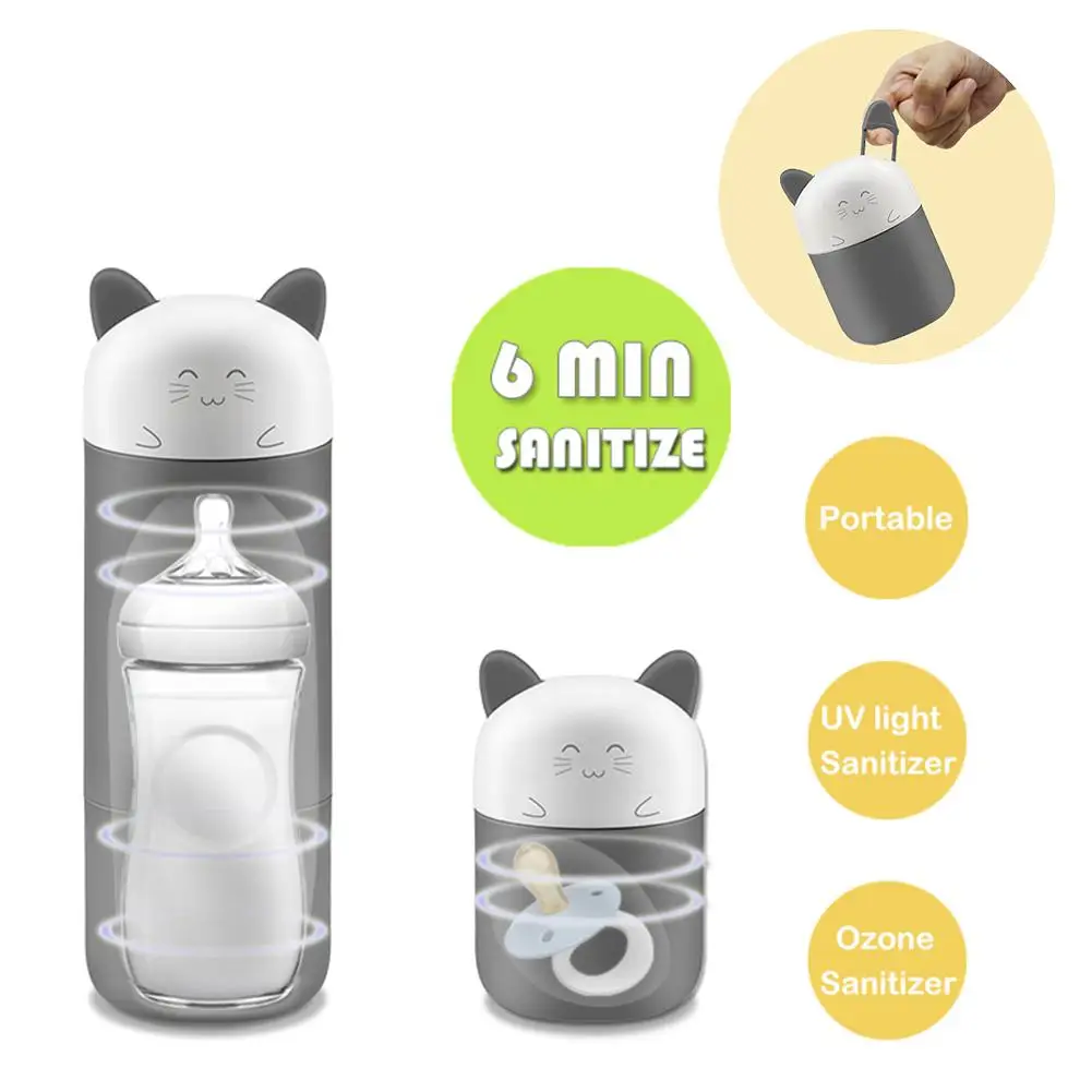 Cartoon Kitten UV Ozone Sterilizer Hook Portable Multi-functional Traveling feeding supplies