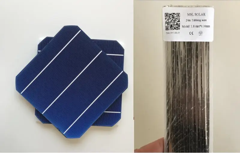 

MSL SOLAR 156MMx156MM Monocrystalline solar cell A Grade 4.7W 0.5V Top Quality 6x6 Solar cells for DIY Solar panels.20pcs/Lot