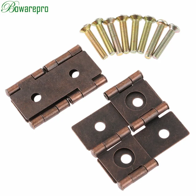Beste Bowarepro 2 Stks Meubelen Scharnieren Kast Lade Sieraden Doos Scharnier Deur Decoratieve Scharnieren Hardware 180 Graden Rotatie 45*42mm