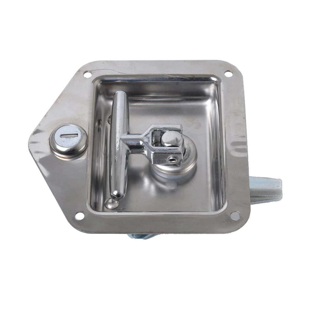 

Stainless Door Lock Trailer Toolbox RV T Tee Handle Latch 4.92 x 4.72 x 2.75 inch w Key Surface Polishing