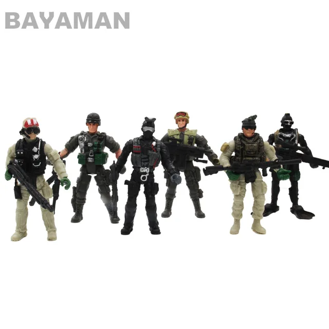 6 Pcs Amerika Tentara Militer Model Mainan Heroik Prajurit Pemodelan