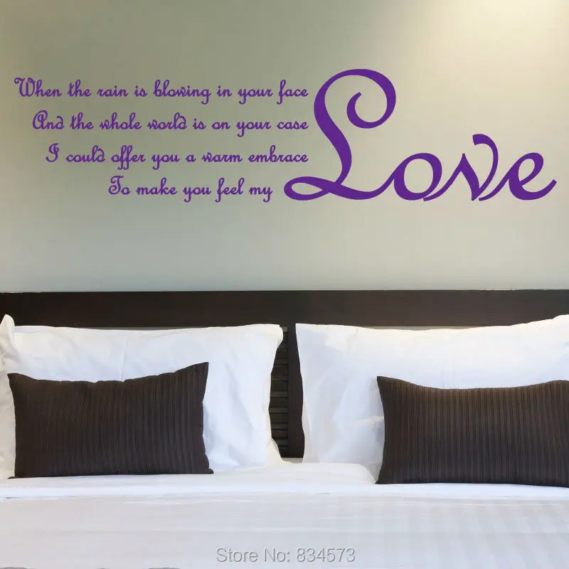 Adele Make You Feel My Love Lyrics Wall Art Stickers Decal Home