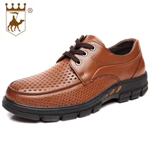 BACKCAMEL Men’s Genuine Leather New Casual Hollow Men Sandals Slippers Summer Shoes Beach Flip Flops Chinelo Masculi Sandals