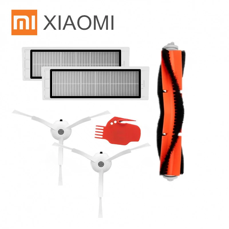 Suitable for Xiaomi Mi Robot Vacuum Cleaner parts side brush X2PC, HEPA filter X2PC, main brush X1PC ,tool 1pc (1)