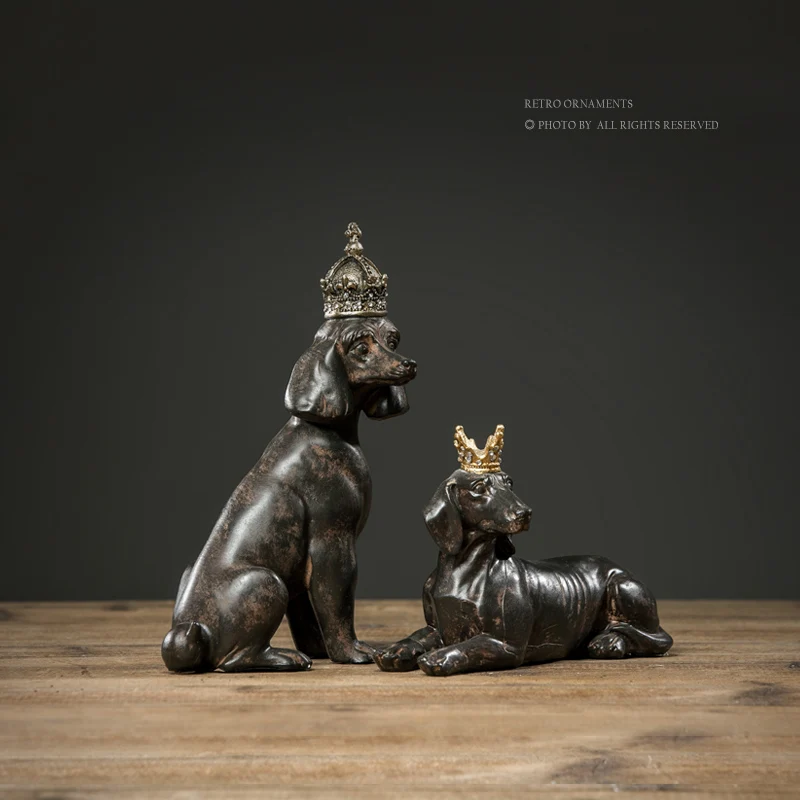Goedkoop Hars Rottweiler Honden Micro Landschap Decor Pet Puppy Miniatuur Huis Tuin Ornament Bonsai Terrarium Beeldjes Home Decor