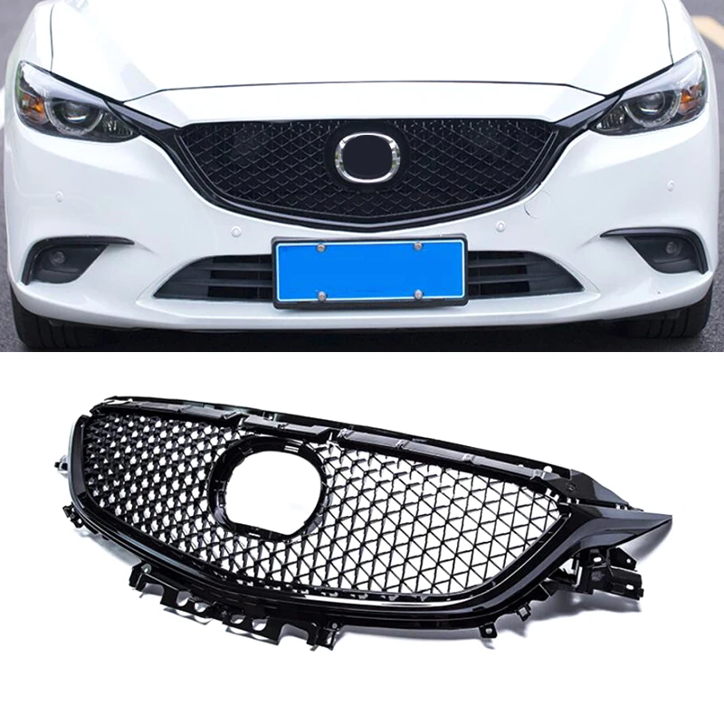 

ABS Mesh Front Racing Grille Cover Decoration With Insect Net Accessories For Mazda 6 M6 Atenza Sedan Car Styling