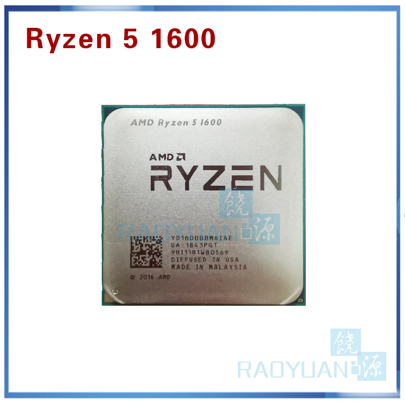 Процессор AMD Ryzen 5 1600 R5 1600 3,2 ГГц шестиядерный процессор с двенадцатью потоками 65 Вт Процессор YD1600BBM6IAE Socket AM4
