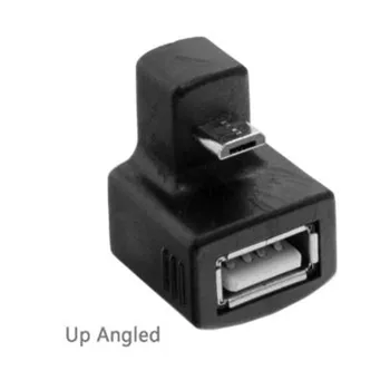 

180 Degree Up Right Angled Micro USB OTG to USB 2.0 Female Extension Adapter for Cell Phone & Tablet