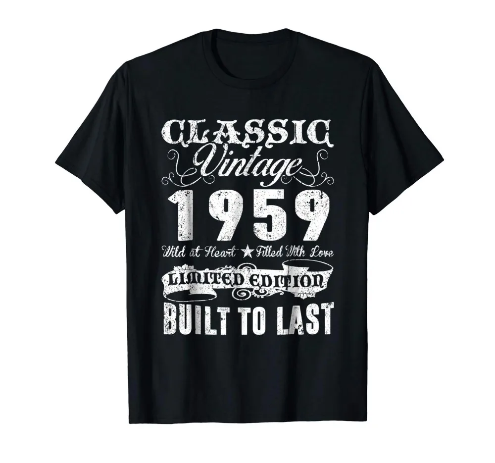 Summer wear mens clothing Vintage 1959 Shirt 60th Birthday Gifts 59 Years Old Awesomne