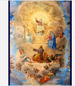 

Customized 3d wallpaper 3d ceiling wallpaper murals God loves the world zenith zenith suspended ceiling decorative Ceiling mural