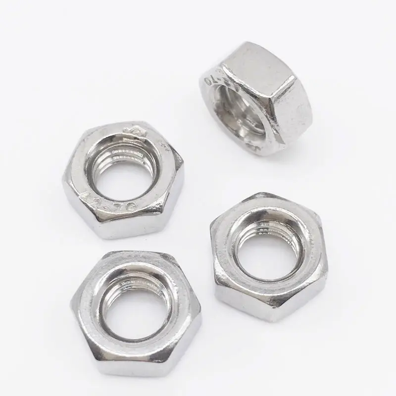 Wkooa M1.4 миниатюрные шестигранные гайки, латунные никелированные серебряные метрические правые гайки 500