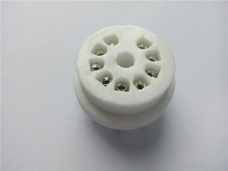 

10pcs ceramic tube socket GZC9-Y-4 9 pin sliver tube holder outlet for amplifier PCB 6N1 6N2 6N4 6N11 12AX7 12AU7 ECC83 ECC82