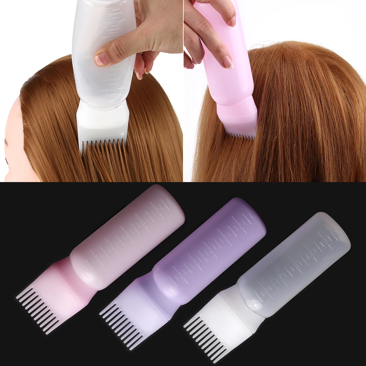 170ml Plastic Hair Coloring Dye Filling Bottles Applicator with