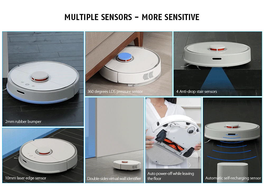 Roborock S50 Xiaomi MI Smart Robot Vacuum Cleaner 2 for Home Automatic Sweeping Dust Sterilize APP Smart Planned Washing Mopping