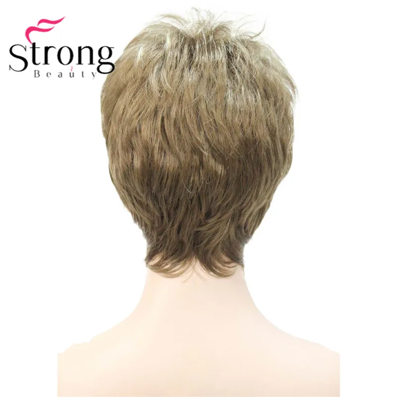 E-1777 Fashion Women's Wigs Blonde & Light Brown Mix Short Synthetic Full Wig (2)