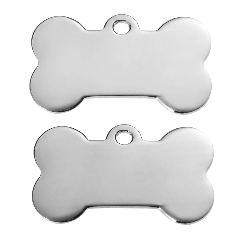 

FUNIQUE Stainless Steel Pet ID Tag Bone Charm Double Sides Custom Engraved Dog Cat Pet Name Phone Number ID Tag Personalized