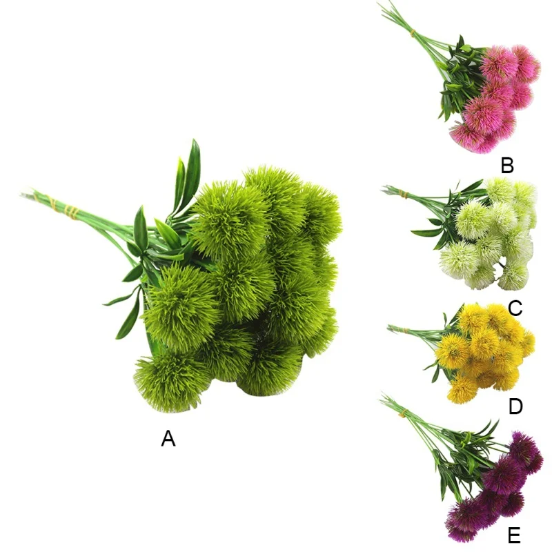 Artificial Dandelion with Leaves Silk Flower for Home Garden Wedding Decoration Plastic Flower Arrangement Accessories 10pcs Artificial Dandelion with Leaves Silk Flower for Home Garden Wedding Decoration Plastic Flower Arrangement Accessories 10pcs