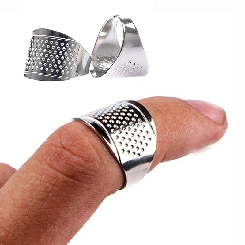 

Household Sewing DIY Tools Silver Ring Thimble Finger Protector Home Quilting Sewing Crafts Tools 6A1286