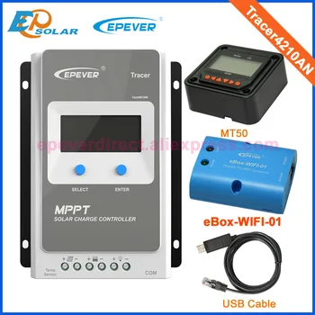 

EPEVER 12V/24V MPPT 40A wifi box Solar Panel Battery Charge Regulator with MT50+USB cable Tracer 4210AN 40amp